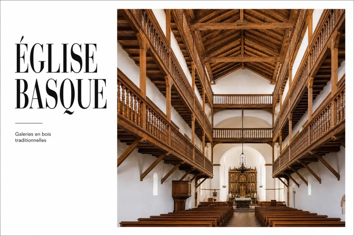 Galeries intérieures en bois dans une église Saint-Jean-Baptiste